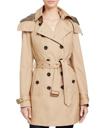 Burberry Reymoore Hooded Cotton Trench Coat | Bloomingdale's