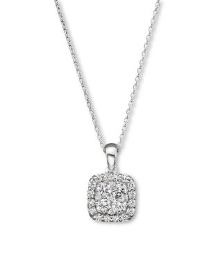 Bloomingdale's Fine Collection - Diamond Cluster Pendant Necklace in 14K White Gold, 0.50 tcw&nbsp;