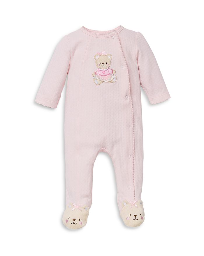 Shop Little Me Girls' Sweet Bear Footie - Baby In Light Pink