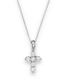 Bloomingdale's - Diamond Cross Pendant Necklace in 14K White Gold, .60 ct. t.w. - 100% Exclusive