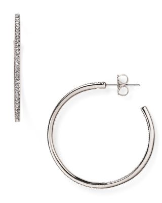 Pav&eacute; Hoop Earrings