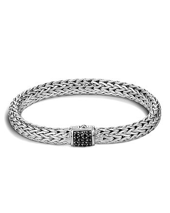 JOHN HARDY - Classic Chain Sterling Silver Lava Medium Bracelet with Black Sapphire