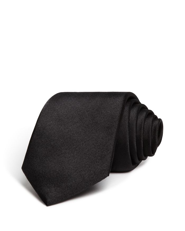 The Men's Store At Bloomingdale's Solid Satin Skinny Tie - 100% Exclusive In Black