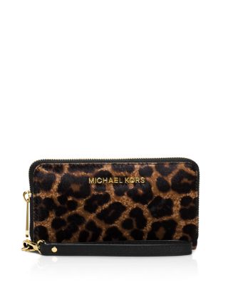 michael kors leopard wristlets