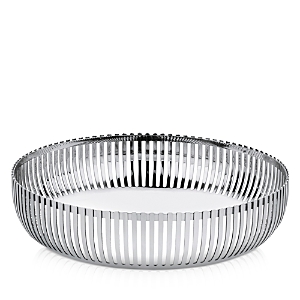 Alessi Round Basket, Medium In Silver