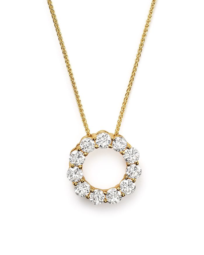 Bloomingdale's Diamond Circle Pendant Necklace In 14k Yellow Gold, 2.0 Ct. T.w. - 100% Exclusive