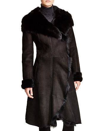 Maximilian Furs Maximilian Hooded Shearling Coat with Toscana Collar ...