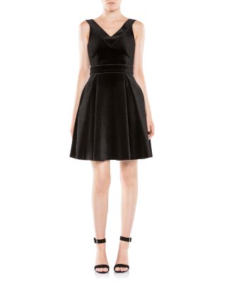 Maje Reedness Velvet Fit and Flare Dress | Bloomingdale's Women