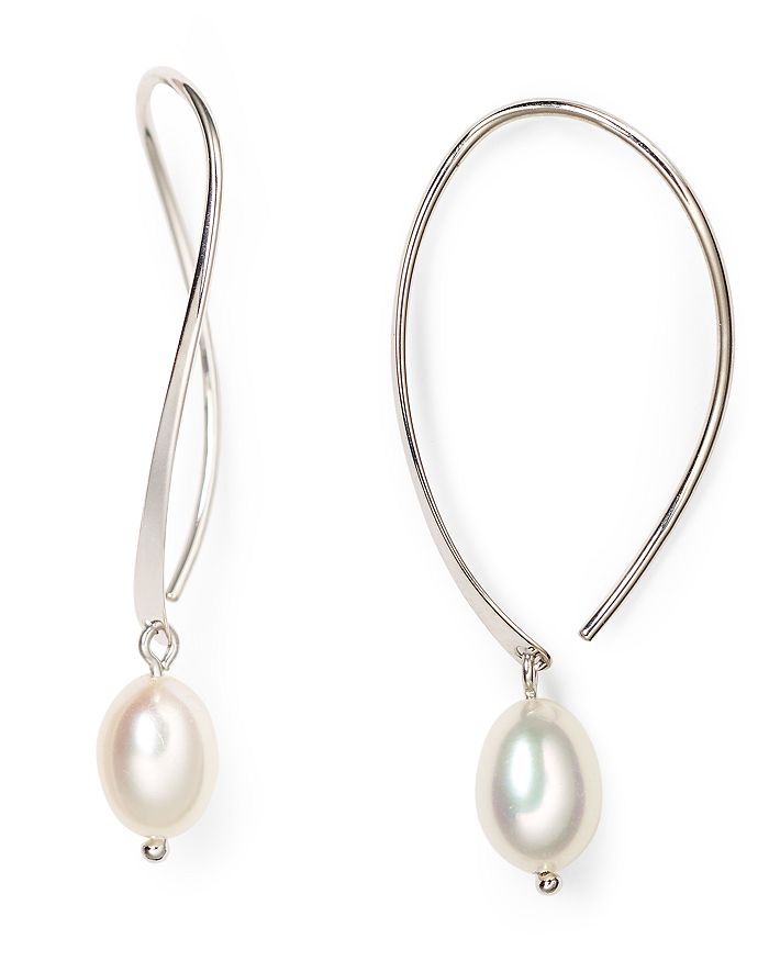 Bloomingdale's Sterling Silver And Cultured Freshwater Pearl Sweep Drop Earrings, 5mm - 100% Exclusive