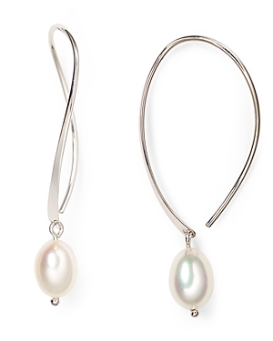 Sterling Silver and Cultured Freshwater Pearl Sweep Drop Earrings, 5mm - 100% Exclusive