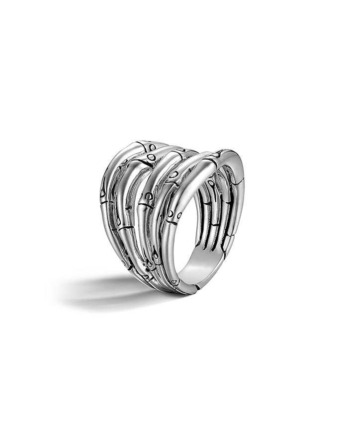 JOHN HARDY BAMBOO SILVER WIDE RING,RB5761X7