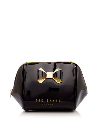 Ted Baker - Large Trapeze Glitter Bow Cosmetics Case