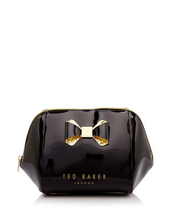 Ted Baker - Large Trapeze Glitter Bow Cosmetics Case