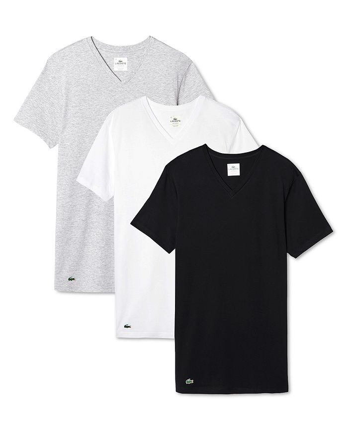 Lacoste Cotton V-Neck Tee, Pack of 3 | Bloomingdale's