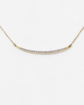 Diamond Pav&eacute; Curve Pendant Necklace, 17"