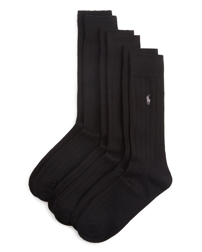 Shop Polo Ralph Lauren Wide Rib Socks In Black