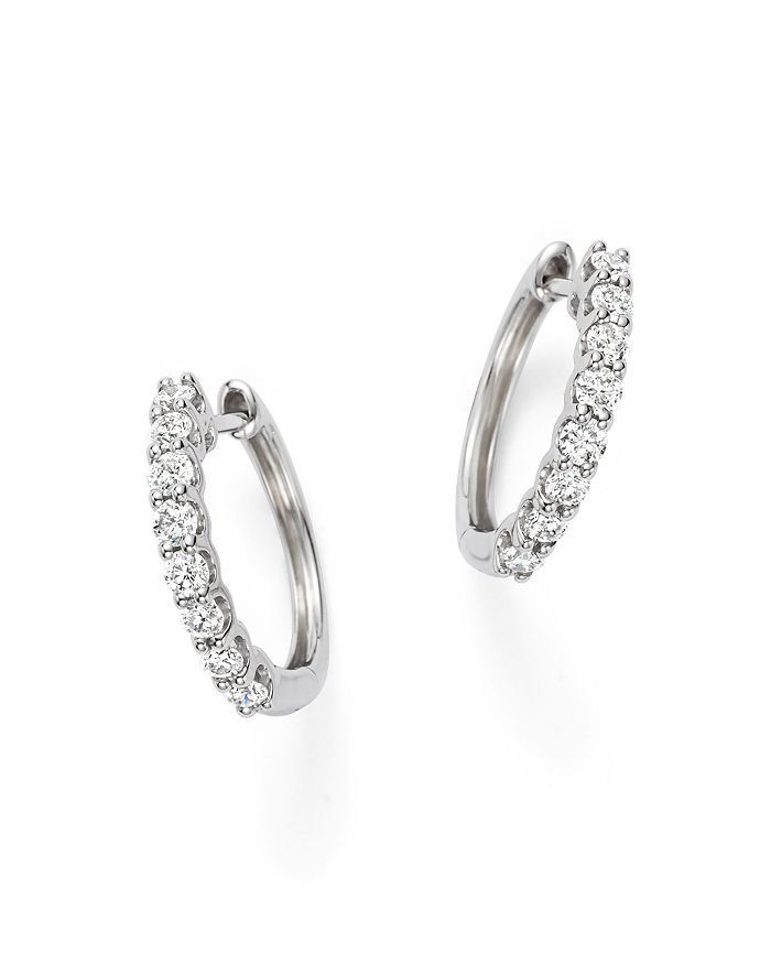 Bloomingdale's Diamond Hoop Earrings In 14k White Gold, 0.60 Ct. T.w. - 100% Exclusive