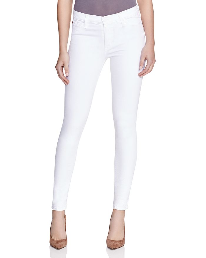 HUDSON NICO MID-RISE SUPER-SKINNY ANKLE JEANS IN WHITE,WMA407DP2