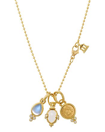 Temple St. Clair 18K Yellow Gold Three-Charm Gift Set with Chain, 16 ...