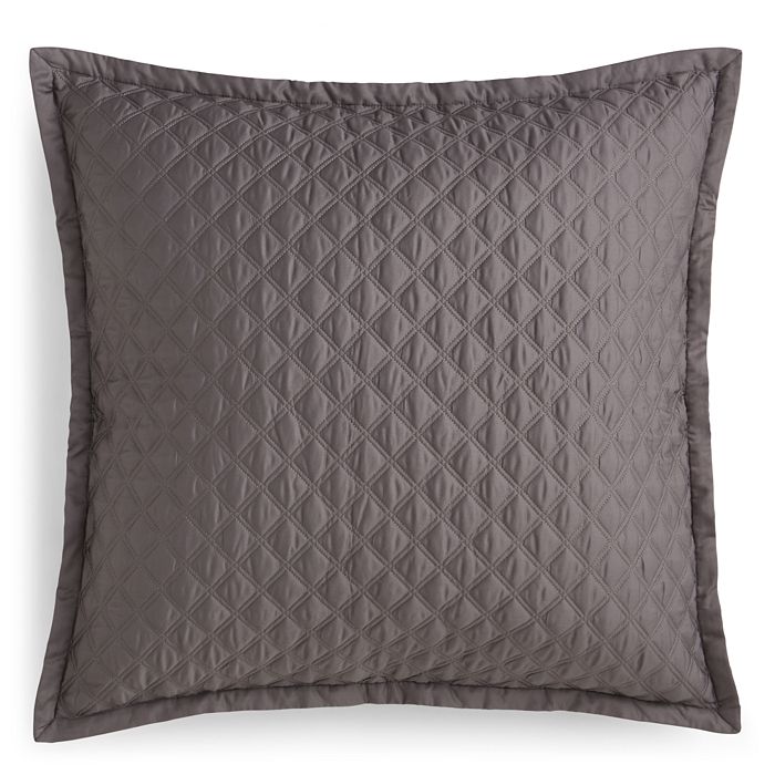 Hudson Park Collection Double Diamond Quilted Euro Sham - 100% Exclusive In Charcoal