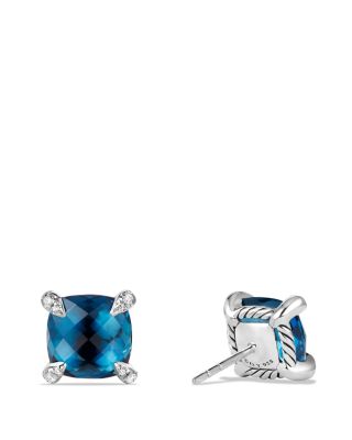 Ch&acirc;telaine Earrings with Hampton Blue Topaz and Diamonds