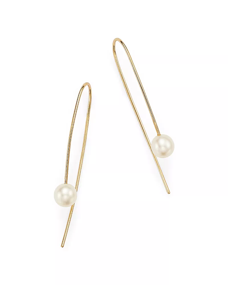 Zoe Chicco 14K Yellow Gold Wire Earrings with Cultured Freshwater Pearls