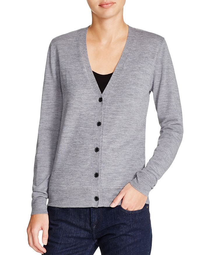 Burberry Check Elbow Patch Merino Wool Cardigan Bloomingdale's