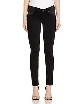 PAIGE - Verdugo Mid Rise Maternity Skinny Jeans in Black Shadow 