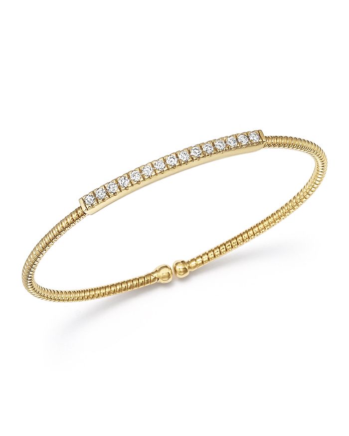Bloomingdale's Diamond Flex Bracelet In 14k Yellow Gold, .50 Ct. T.w. - 100% Exclusive In White/gold