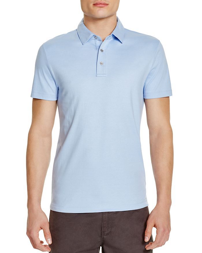 Michael Kors Sleek Slim Fit Polo Shirt In Steel Blue