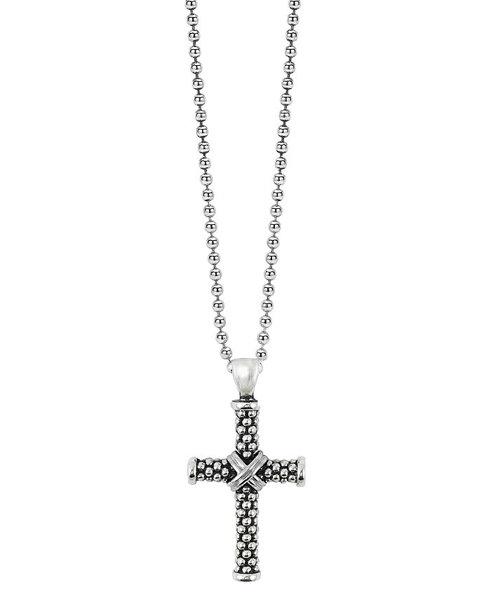 LAGOS STERLING SILVER CROSS PENDANT NECKLACE, 34,07-80445-LB34