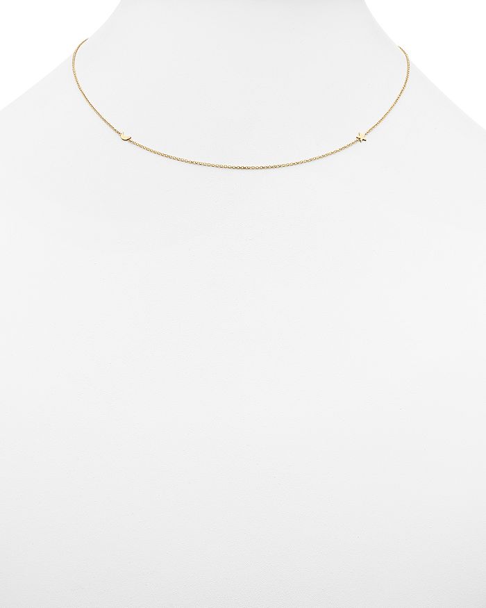 Shop Zoë Chicco 14k Yellow Gold Itty Bitty Crescent Moon And Star Necklace, 18