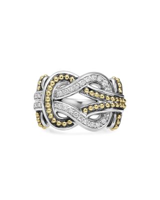 LAGOS Sterling Silver and 18K Gold Newport Diamond Ring