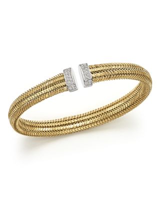 Roberto Coin 18K Yellow Gold Primavera Woven Bracelet With Diamonds ...