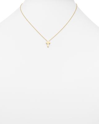18K Yellow Gold Tiny Treasure Cross Pendant Necklace, 18"