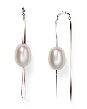 Bloomingdale's - Sterling Silver and Cultured Freshwater Pearl Threader Earrings, 9mm - 100% Exclusive