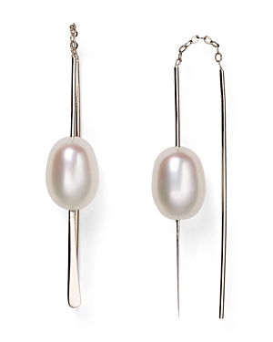 Sterling Silver and Cultured Freshwater Pearl Threader Earrings, 9mm - 100% Exclusive
