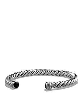 David Yurman - Men's Cable Classic Cuff Bracelet with Black Onyx, 6mm