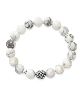 Sterling Silver Maya Ball Beaded Howlite Bracelet, 10mm