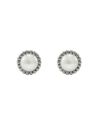 LAGOS Sterling Silver Fluted Freshwater Pearl Earrings