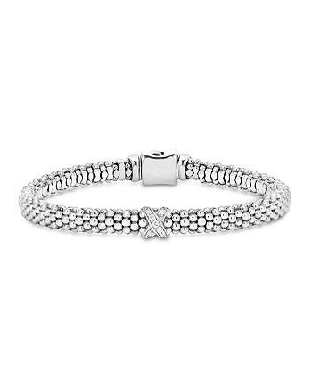 LAGOS - Sterling Silver Embrace Collection Rope Bracelet with Diamonds