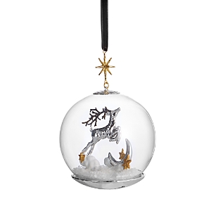 Michael Aram Kids' Reindeer Snow Globe Ornament In Silver/gold