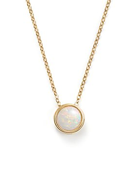 Bloomingdale's - Opal Bezel Set Pendant Necklace in 14K Yellow Gold, 18"  - 100% Exclusive