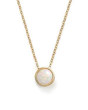 Opal Bezel Set Pendant Necklace in 14K Yellow Gold, 18 - 100% Exclusive