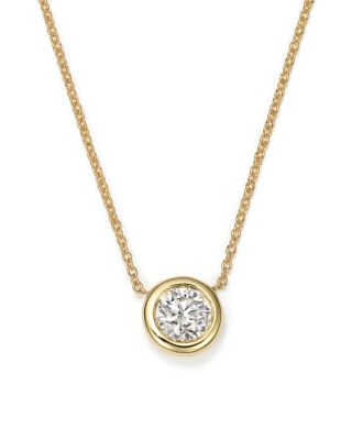 Roberto Coin 18K Yellow Gold Diamond Bezel Necklace, 16"