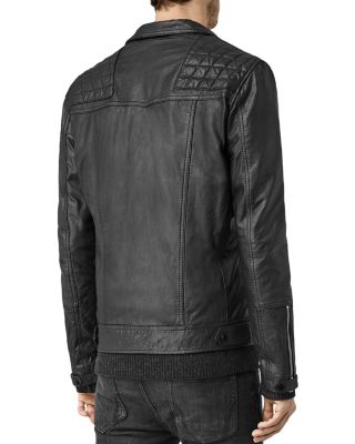 All Saints Black Kushiro Leather Jacket Size Medium MSRP