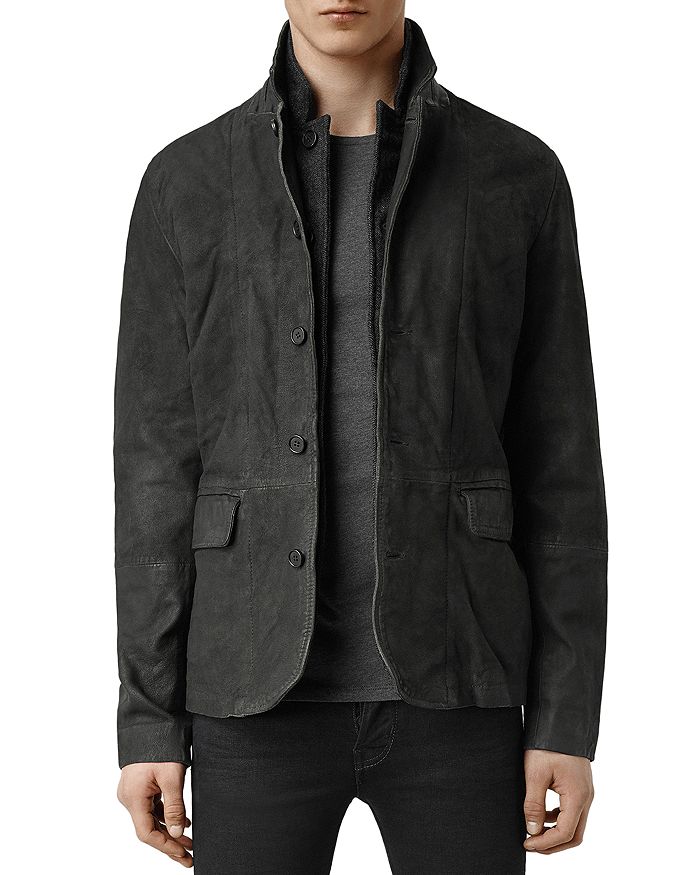 ALLSAINTS SURVEY REGULAR FIT LEATHER BLAZER,ML051D