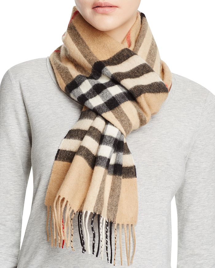 Burberry Giant Icon Check Cashmere Scarf | Bloomingdale's