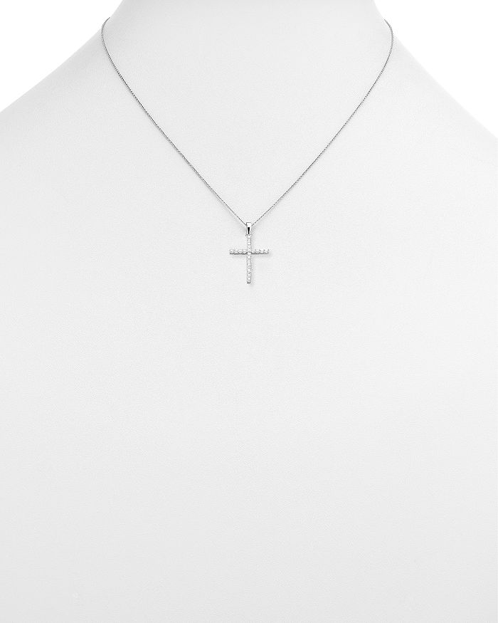 Shop Bloomingdale's Diamond Cross Pendant Necklace In 14k White Gold, 0.25 Ct. T.w. - 100% Exclusive
