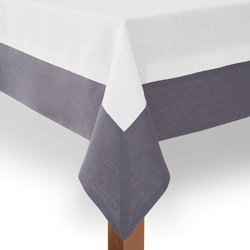 Mode Living Hamptons Tablecloth, 70 X 128 In Gray/white